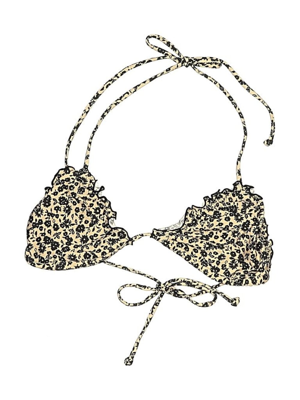 H&M Floral Triangle Swimsuit Top with Ruffles